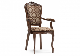 Стул деревянный Руджеро с мягкими подлокотниками орех / шоколад (58x56x107)