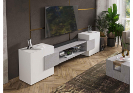 ТВ-тумба Лисмор белый / бетон светлый (254x39x62)