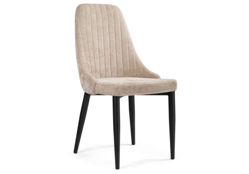 Стул на металлокаркасе Kora black / beige (47x57x89). 