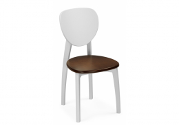 Стул деревянный Окава белый / миланский орех (44x50x85)