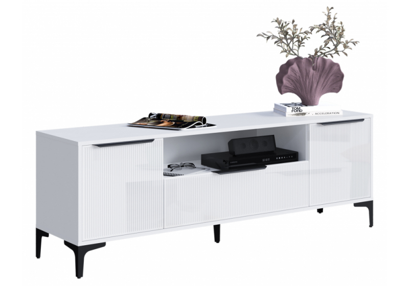 ТВ-тумба Иадама белый / белый глянец (165x40,3x56,5). 