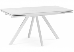 Керамический стол Вилли 140 (200) х 80 белый мрамор alpin white / snow white / белый (80x75)