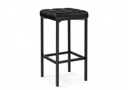 Барный стул Лофт кож.зам. d6 / черный матовый (35x35x65)