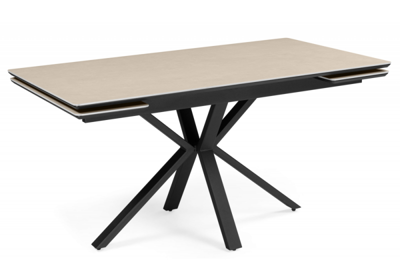 Керамический стол Старлайт 140(200)х80 okara light yellow / черный (80x78). 