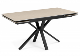 Керамический стол Старлайт 140(200)х80 okara light yellow / черный (80x78)