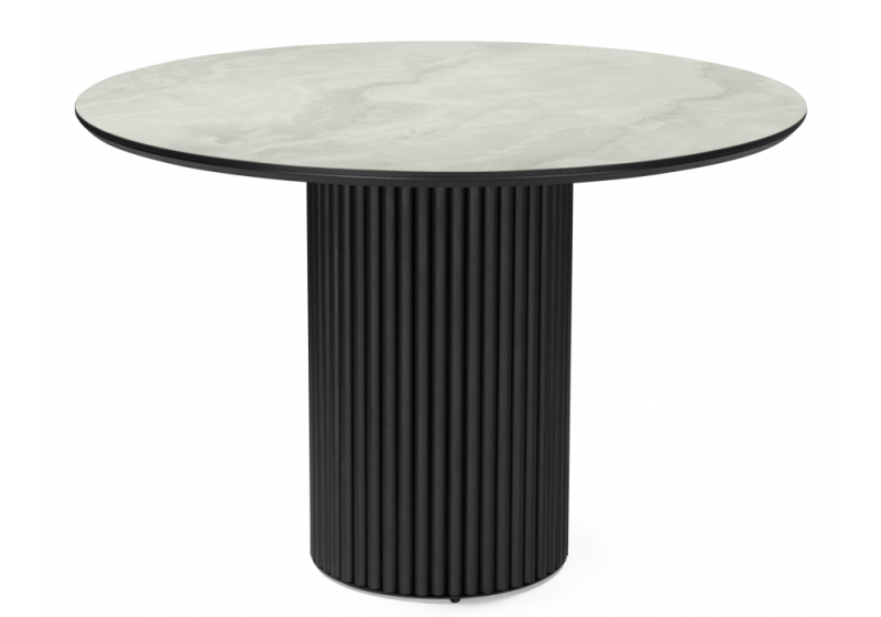 Керамический стол Барел 110 onyx bianco soft satin / черный (110x75). 