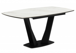 Керамический стол Вейл 160(205)х89 gilt white / черный (89x75)
