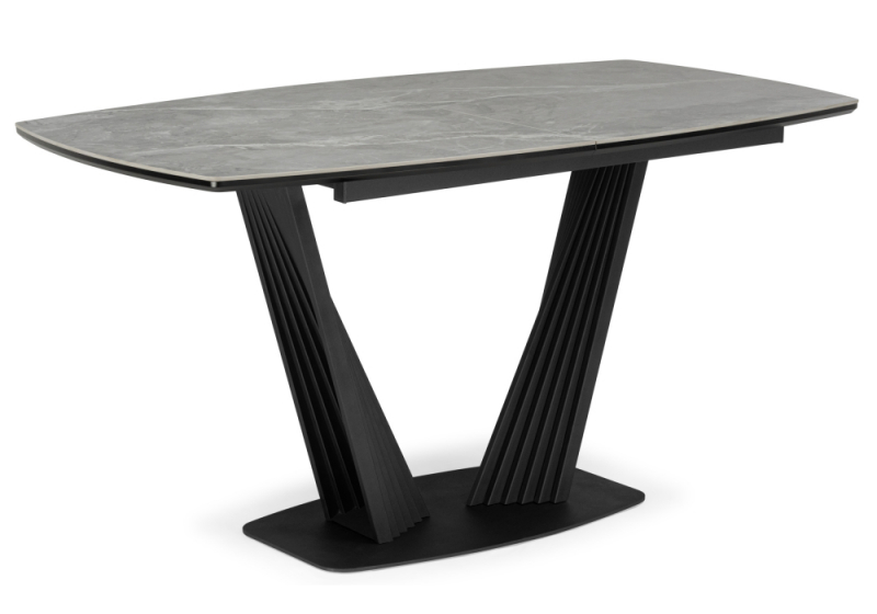 Керамический стол Вейл 160(205)х89 larka grey / черный (89x75). 