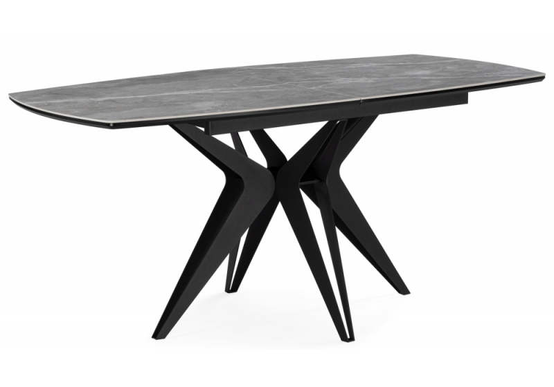 Керамический стол Риполь 160(205)х89 larka grey / черный (89x75). 